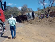 carreta-carregada-com-gado-tomba-e-mais-de-30-animais-morrem-na-mg-164-entre-martinho-campos-e-pompeu